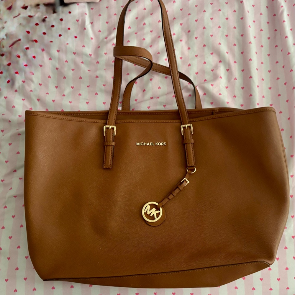Michael Kors Large Tan Leather Tote Bag